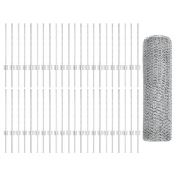 Poteaux de clôture 11 pcs U-Channel 60 cm en acier galvanisé 