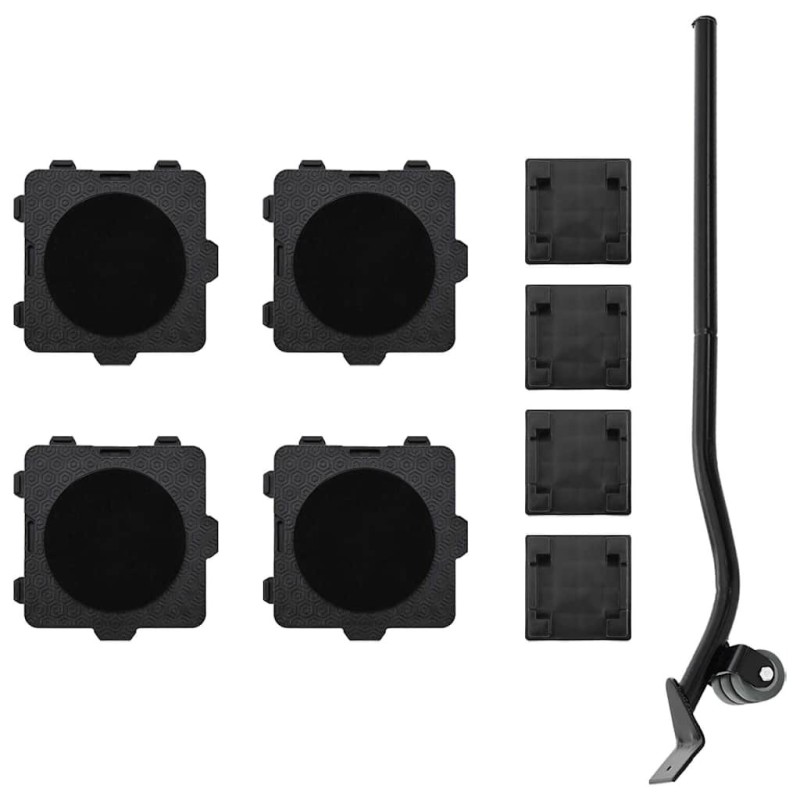 Roulettes pour meubles 4 pièces avec élévateur Noir 13,5 x 13,5 x 4,2 cm 300 kg 