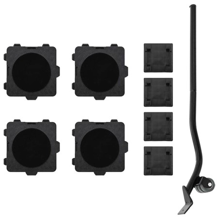 Roulettes pour meubles 4 pièces avec élévateur Noir 13,5 x 13,5 x 4,2 cm 300 kg 