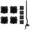 Roulettes pour meubles 4 pièces avec élévateur Noir 13,5 x 13,5 x 4,2 cm 300 kg 