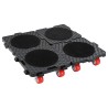 Roulettes pour meubles 4 pièces avec élévateur Noir 13,5 x 13,5 x 4,2 cm 300 kg 