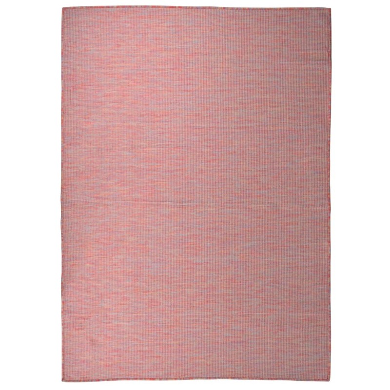 Tapis à tissage plat d'extérieur 200x280 cm Rouge 