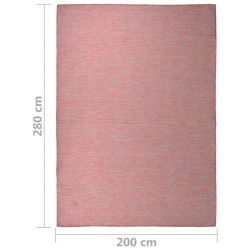 Tapis à tissage plat d'extérieur 200x280 cm Rouge 