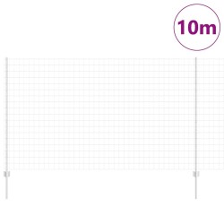 Clôture Euro avec 10 poteaux Argent 1,4x10 m Acier 
