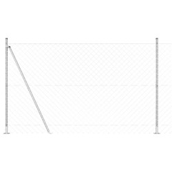 Jeu de Poteaux de Clôture Argent 10 x 1.4 m 