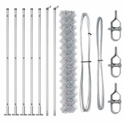 Jeu de Poteaux de Clôture Argent 10 x 1.4 m 