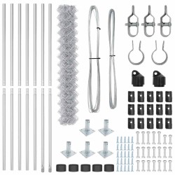 Jeu de Poteaux de Clôture Argent 10 x 1.4 m 
