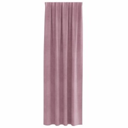 Rideaux occultants avec bande supérieure 2 pcs en velours rose foncé 