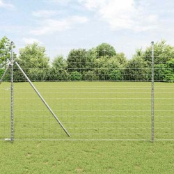 Clôture Euro avec 7 poteaux 1,5 x 10 m en acier galvanisé 