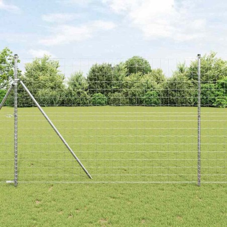 Clôture Euro avec 7 poteaux 1,5 x 10 m en acier galvanisé 
