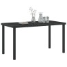 Table de jardin noire 140x80x73 cm en verre trempé 