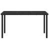 Table de jardin noire 140x80x73 cm en verre trempé 