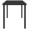 Table de jardin noire 140x80x73 cm en verre trempé 