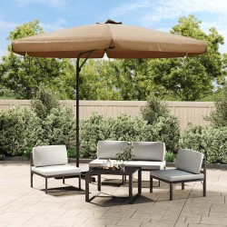 Parasol de jardin avec mât en acier 300 cm Taupe 