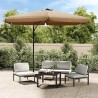 Parasol de jardin avec mât en acier 300 cm Taupe 