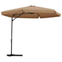 Parasol de jardin avec mât en acier 300 cm Taupe 