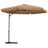 Parasol de jardin avec mât en acier 300 cm Taupe 