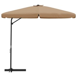 Parasol de jardin avec mât en acier 300 cm Taupe 