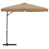 Parasol de jardin avec mât en acier 300 cm Taupe 