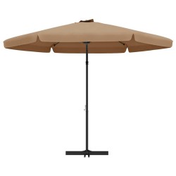 Parasol de jardin avec mât en acier 300 cm Taupe 