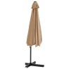Parasol de jardin avec mât en acier 300 cm Taupe 