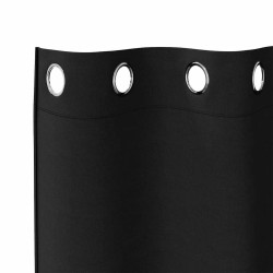 Rideaux avec des rideaux 2 pcs Noir 245 x 140 cm Polyester 