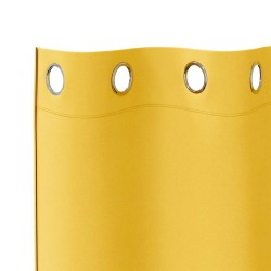 Rideaux 2 pcs jaune moutarde 245 x 140 cm Polyester 