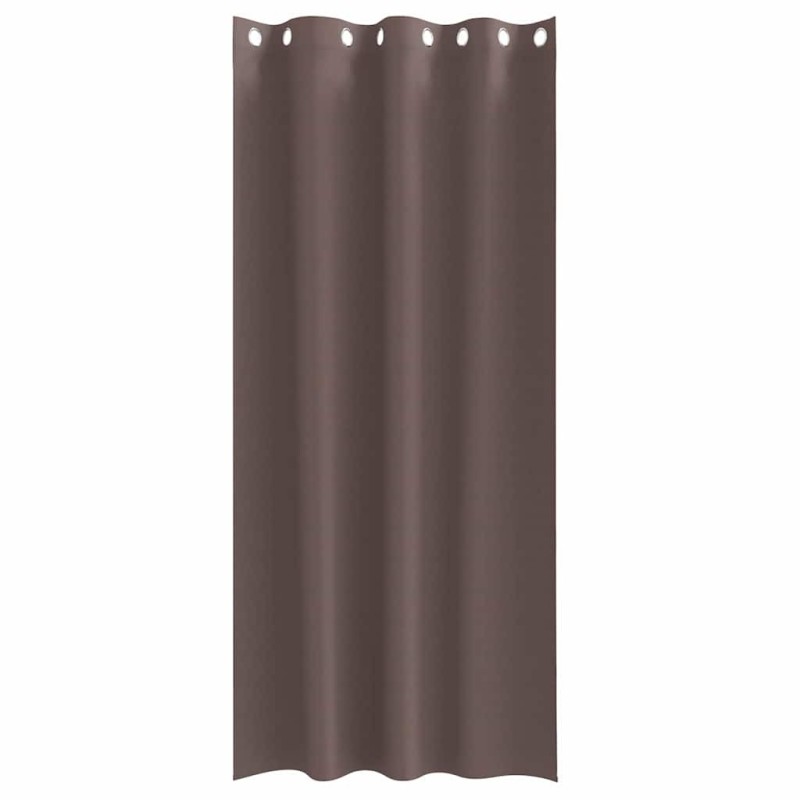 Rideaux 2 pcs Marron foncé 245 x 140 cm Polyester 
