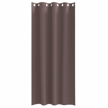 Rideaux 2 pcs Marron foncé 245 x 140 cm Polyester 