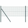 Set de poteaux de clôture vert revêtu de PVC Lot de 2 25 x 0.5 m 