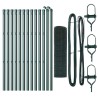 Set de poteaux de clôture vert revêtu de PVC Lot de 2 25 x 0.5 m 