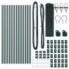 Set de poteaux de clôture vert revêtu de PVC Lot de 2 25 x 0.5 m 