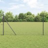 Clôture Hexagonale avec 13 Poteaux Gris 1x25 m Acier Galvanisé 