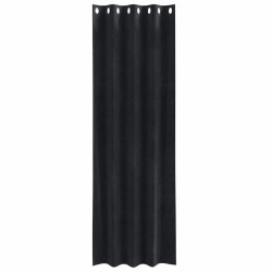 Rideaux occultants avec œillets 2 pcs en velours noir 