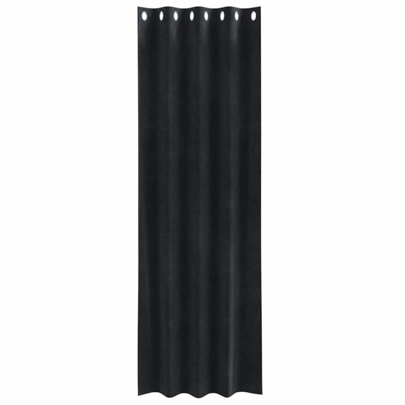 Rideaux occultants avec œillets 2 pcs en velours noir 