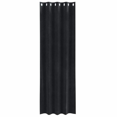 Rideaux occultants avec œillets 2 pcs en velours noir 