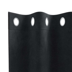 Rideaux occultants avec œillets 2 pcs en velours noir 