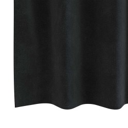 Rideaux occultants avec œillets 2 pcs en velours noir 