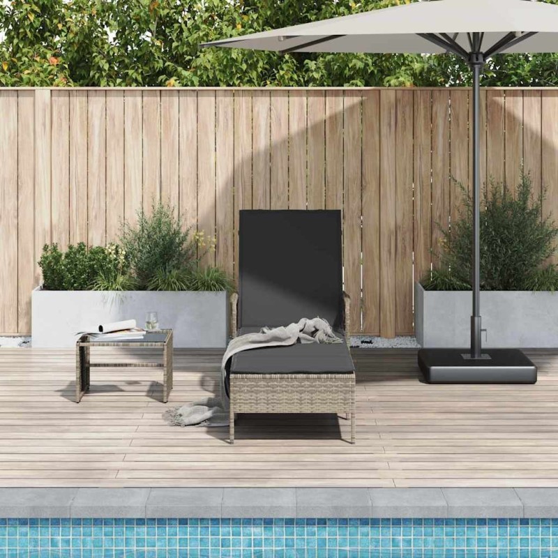 Transat Gris et gris foncé Rattan PE 157 x 55 x 92 cm Transat 