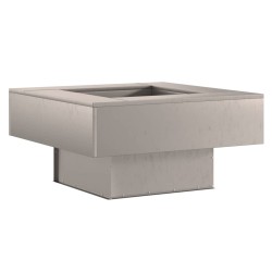 Brasero carré 80x80x40 cm en acier résistant aux intempéries 