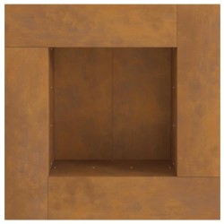 Brasero carré 80x80x40 cm en acier résistant aux intempéries 