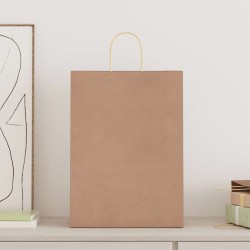 Sacs en papier 50 pcs avec poignées marron 32x17x44 cm 