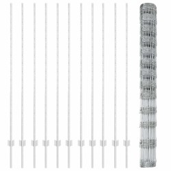 Poteaux de clôture 22 pcs U-Channel 150 cm en acier galvanisé 