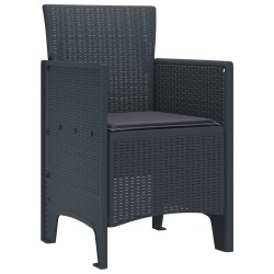 Chaises de jardin avec coussins 4 pcs Anthracite 