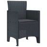 Chaises de jardin avec coussins 4 pcs Anthracite 