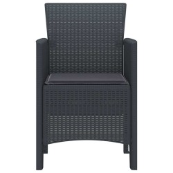 Chaises de jardin avec coussins 4 pcs Anthracite 