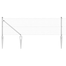 Clôture en fil soudé avec 7 poteaux à piquet 0.4x10 m Acier galvanisé 