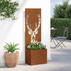 Jardinier avec Panneau Décoratif Rouillé 50 x 140 cm 