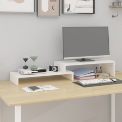 Support de moniteur Blanc (52-101)x22x14 cm Bois de pin solide 