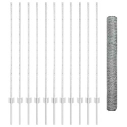 Set de Clôture de Jardin Ensemble de 2 Acier galvanisé 25 x 1,2 m 